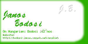 janos bodosi business card